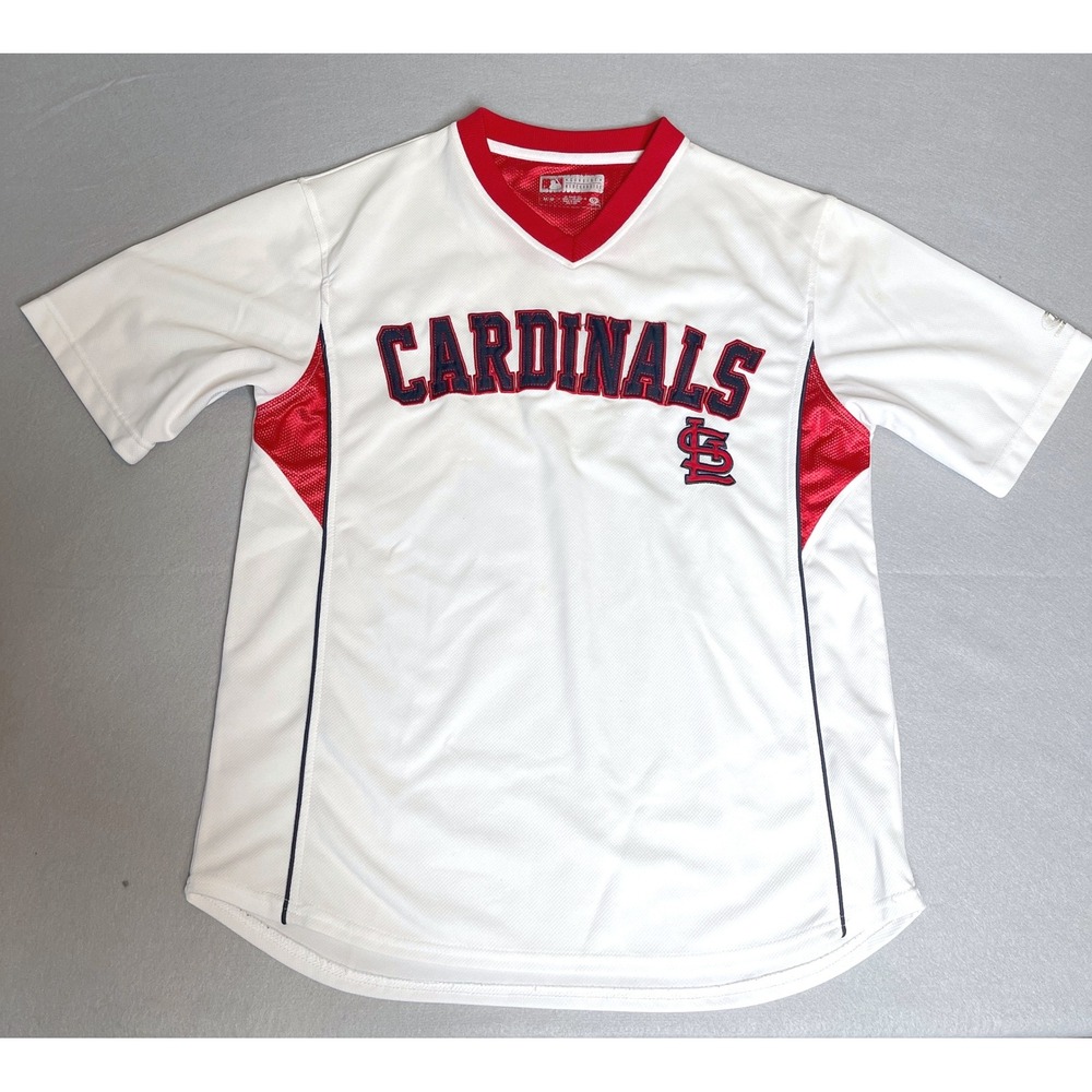 St. Louis‎ Cardinals V Neck Baseball Jersey White Red Blokecore